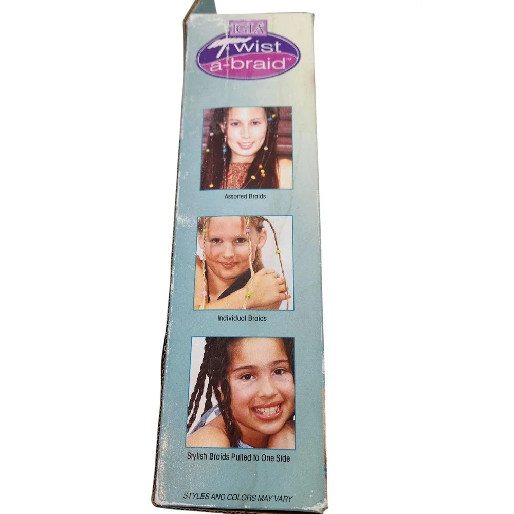 IGIA Twist-A-Braid Pink Cordless Hair Braider Styling Tool W/ Glow Beads & Bands